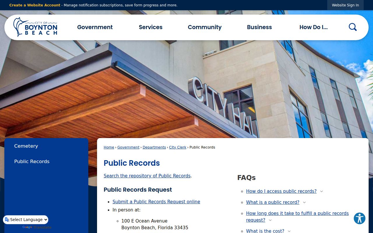 Boynton Beach residents directory public records portal