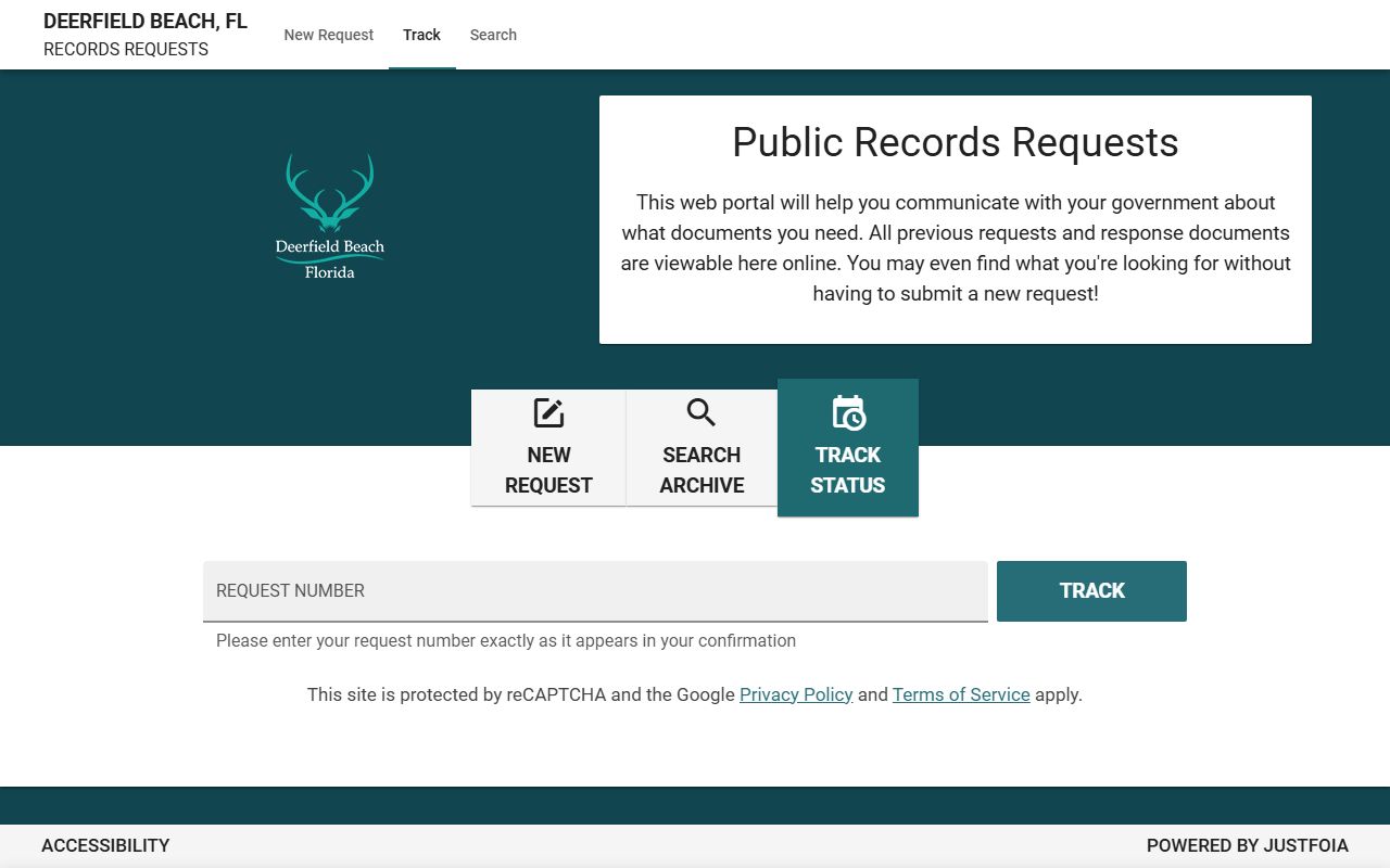 Deerfield Beach residents directory public records request portal