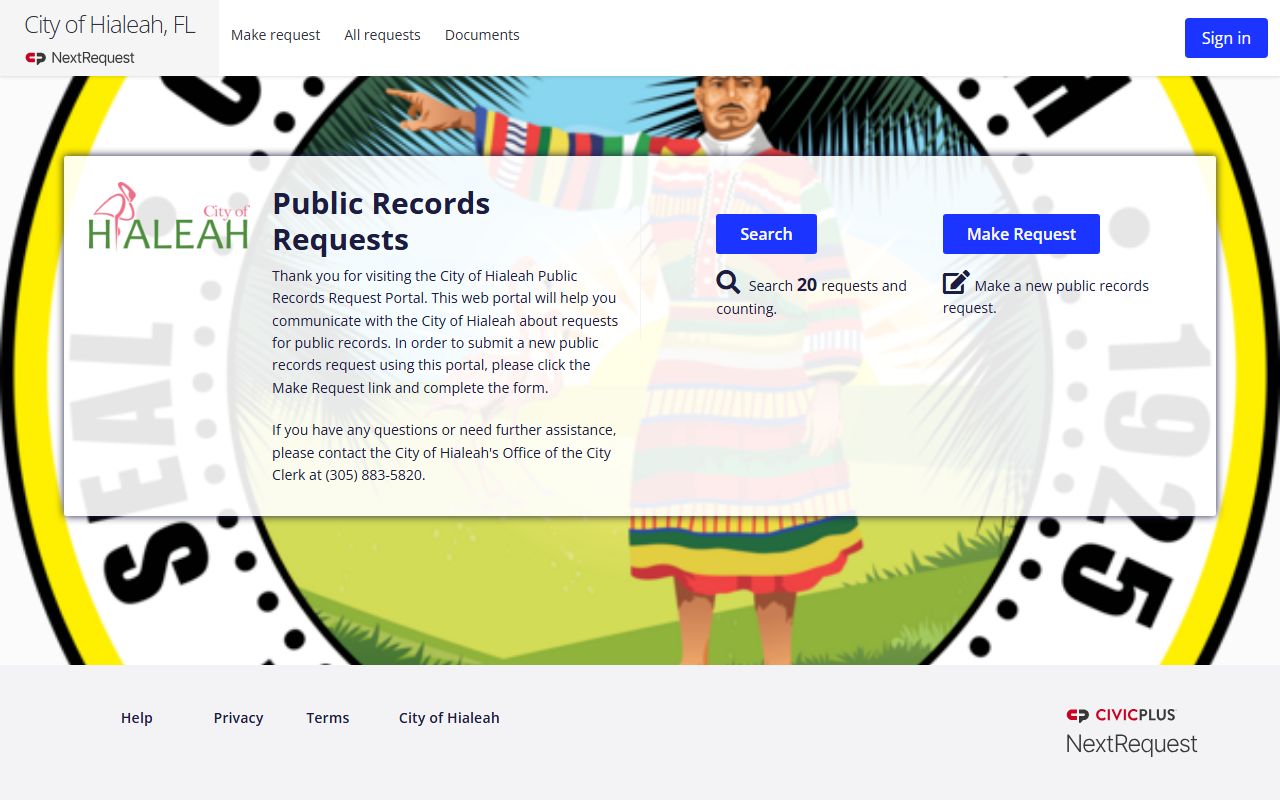 Hialeah residents directory public records request portal