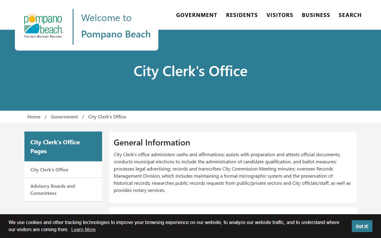Pompano Beach residents directory clerk records