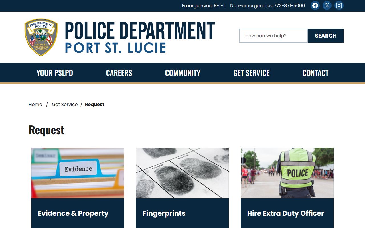 Port St. Lucie residents directory police records