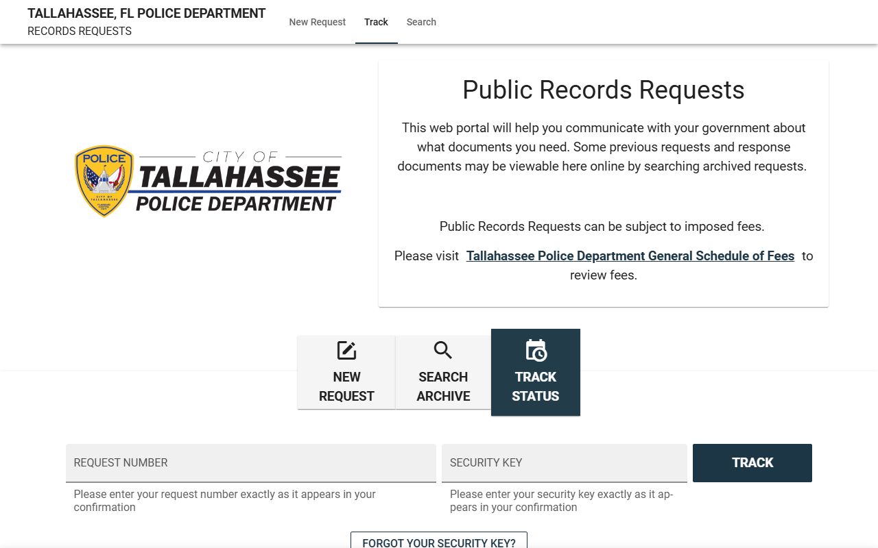 Tallahassee residents directory police department records portal