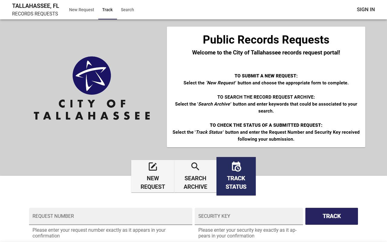 Tallahassee residents directory public records request portal