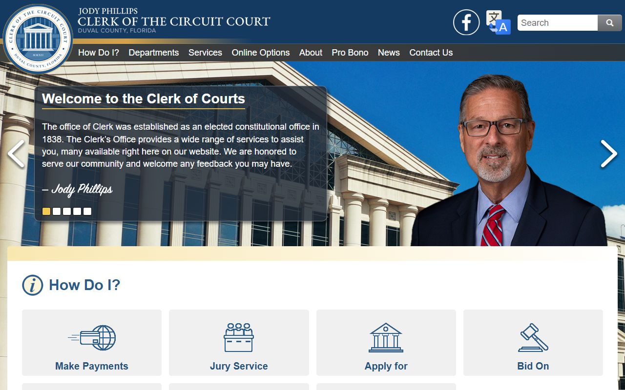 Duval County residents directory clerk of courts records search portal